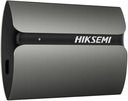 Hiksemi Shield 1TB Portable External SSD – USB 3.1, Up to 560MB/s, Shockproof & Lightweight, Wide Compatibility for PC, Mac, Android & Gaming Consoles – Black