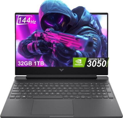 ( HP Victus 15 Gaming Laptop (  i5 12H - 32G DDR4 - 1 Tera ssd - Vega : RTX 3050 4G -15.6 144HZ