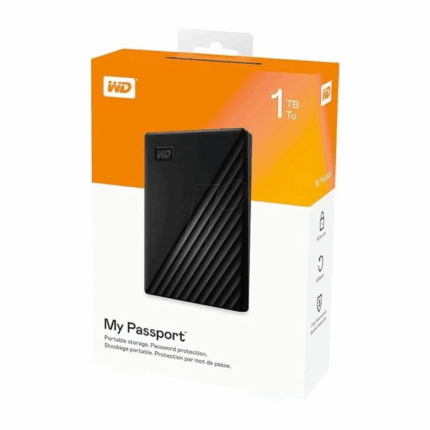 Western Digital WD 1TB My Passport Portable External Hard Drive, Black - WDBYVG0010BBK-WESN