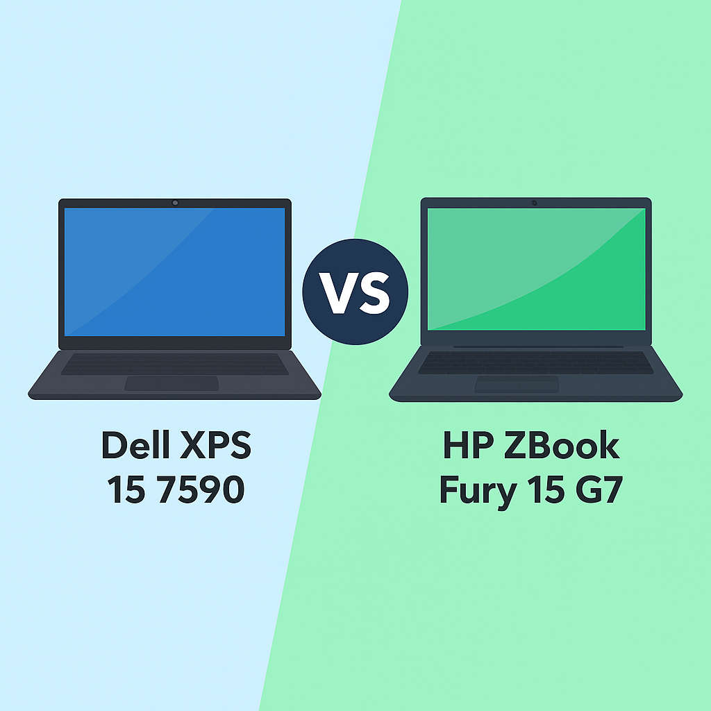 مقارنة بين لابتوب Dell XPS 15 7590 و HP ZBook Fury 15 G7