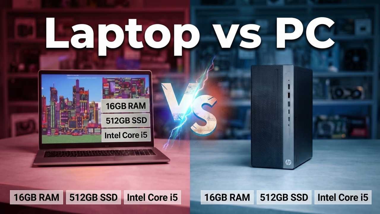 مقارنة بين لابتوب ولا كمبيوتر مكتبي من حيث الأداء والسعر وأيهما أفضل للاستخدام
