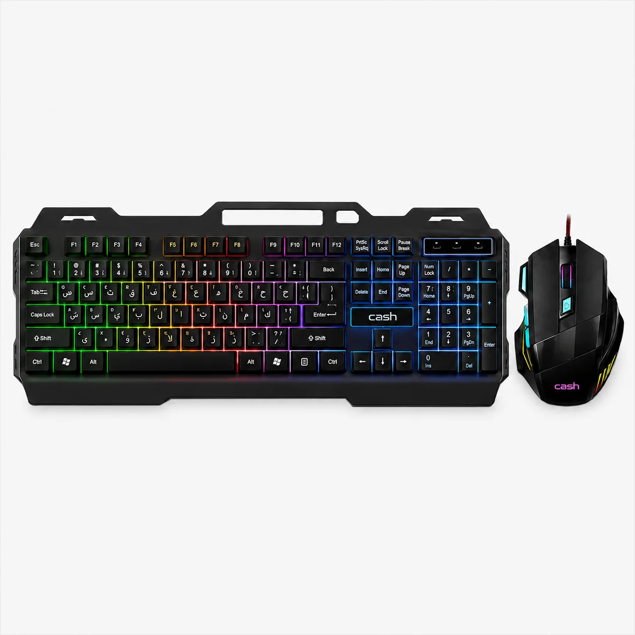 Crash X200 Wired Rainbow Gaming Keyboard + Mouse Combo: طقم كيبورد وماوس جيمينج بسعر اقتصادي