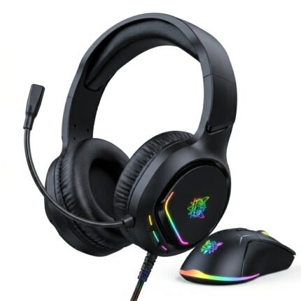 ONIKUMA X31 Wired Headphones with RGB Colorful Lighting Surround Sound Wired Headset for PC Gamers Gaming Xbox