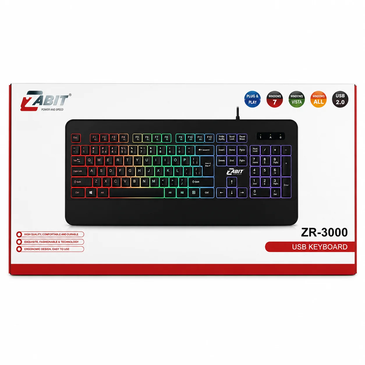 مراجعة Keyboard Gaming ZERO RGB ZR-2090: كيبورد جيمينج اقتصادي بإضاءة RGB وتصميم مقاوم للسوائل
