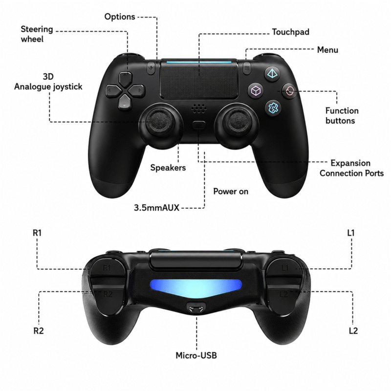 مراجعة Wireless Controller for P-S-4 Navy Blue: ذراع تحكم لاسلكي للبلايستيشن 4 ببطارية 800mAh