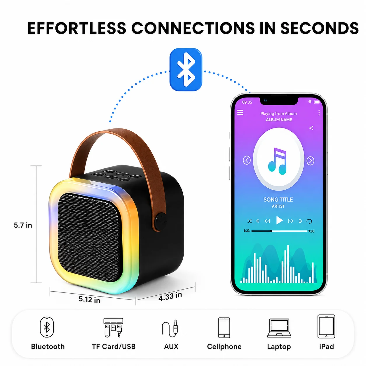 مراجعة سماعة Merv K-22 Portable Karaoke Speaker مع مايك لاسلكي وإضاءة RGB