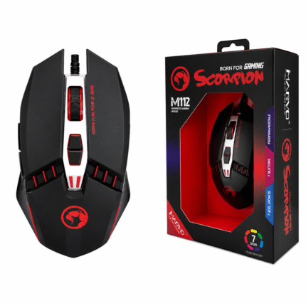MARVO M112 USB Wired Gaming Programmable Mouse Multi DPI Speed and LED Lights,Black