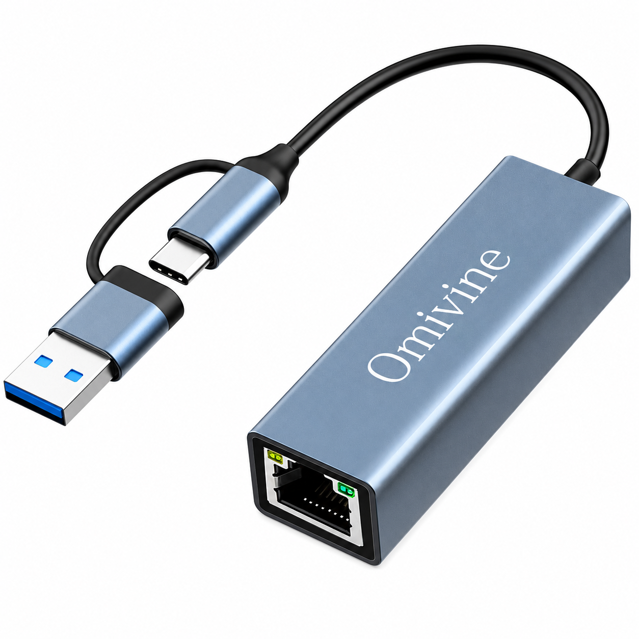 USB 3.0 to Ethernet Adapter with USB-C to RJ45 Gigabit LAN 1000 Mbps Wired Network, Ethernet to Type-C 10/100/1000Mbps Network Adapter for Windows XP, MAC OS, Linux, VISTA 7 8 10 11 and more