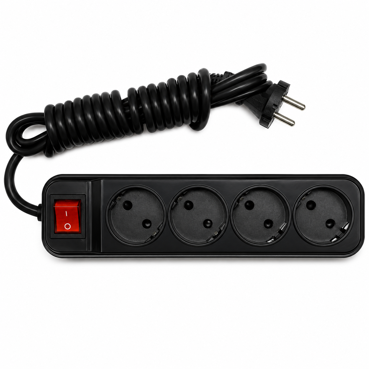HYPER Sockets Power Strip With Master Illuminated 4 Switch 110V 250V (3M)-black