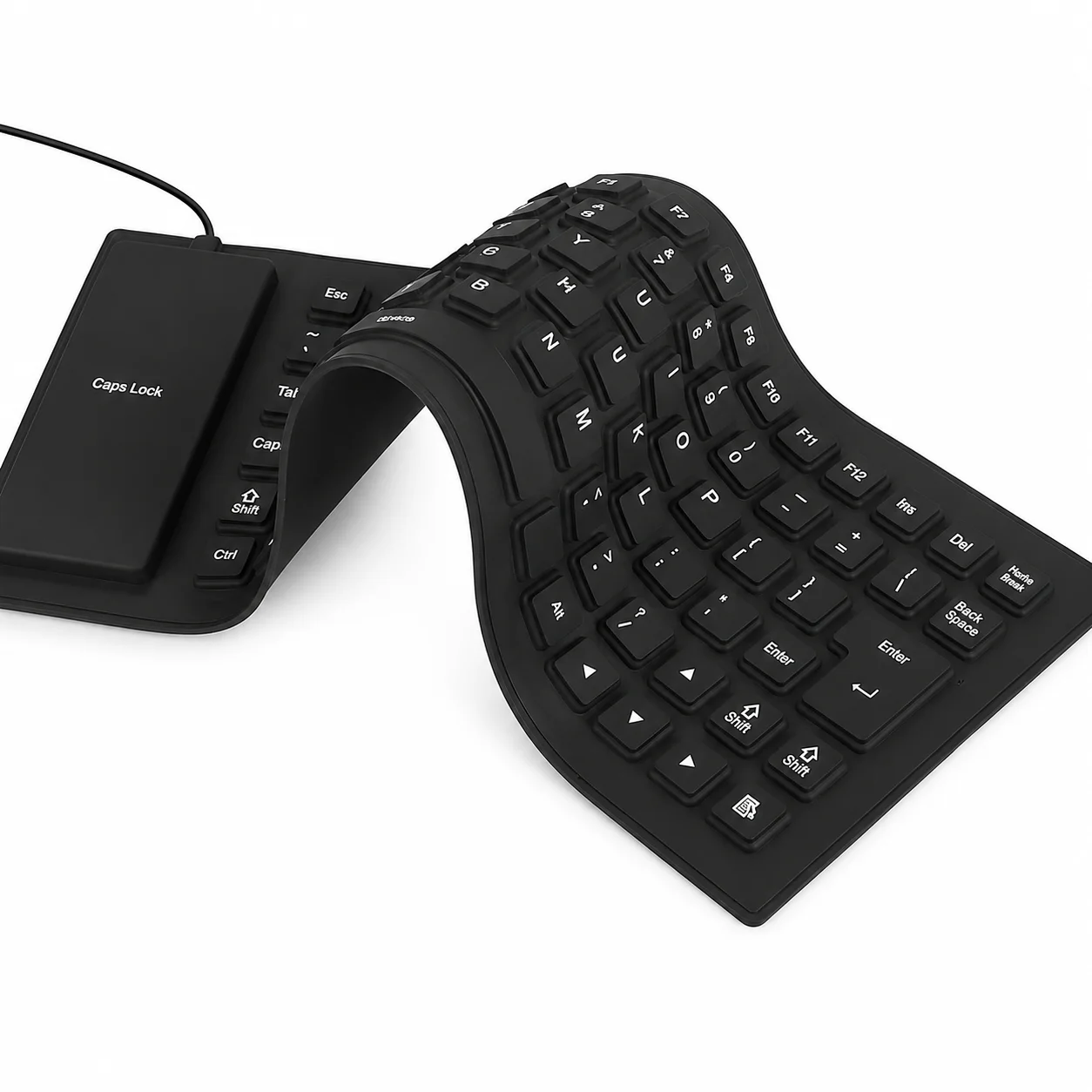 Flexible USB Waterproof Keyboard: كيبورد سيليكون مرن قابل للطي ومقاوم للمياه بسعر اقتصادي