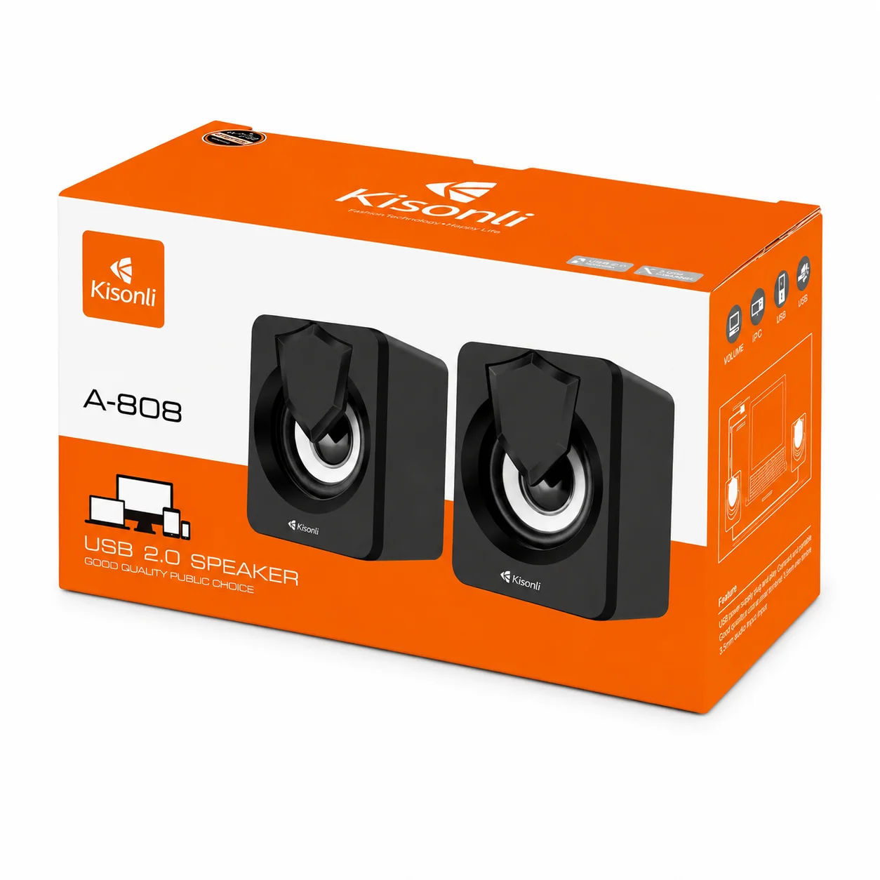 مراجعة سماعة Kisonli A-808 Multimedia Speaker للكمبيوتر واللابتوب والموبايل