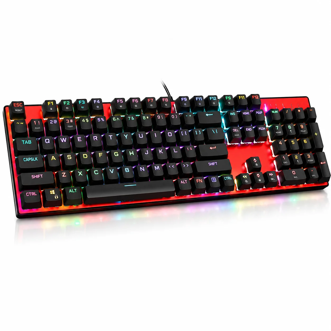 CK104 RGB Gaming Mechanical Keyboard: كيبورد ميكانيكال بإضاءة RGB وسويتشات Brown للجيمينج
