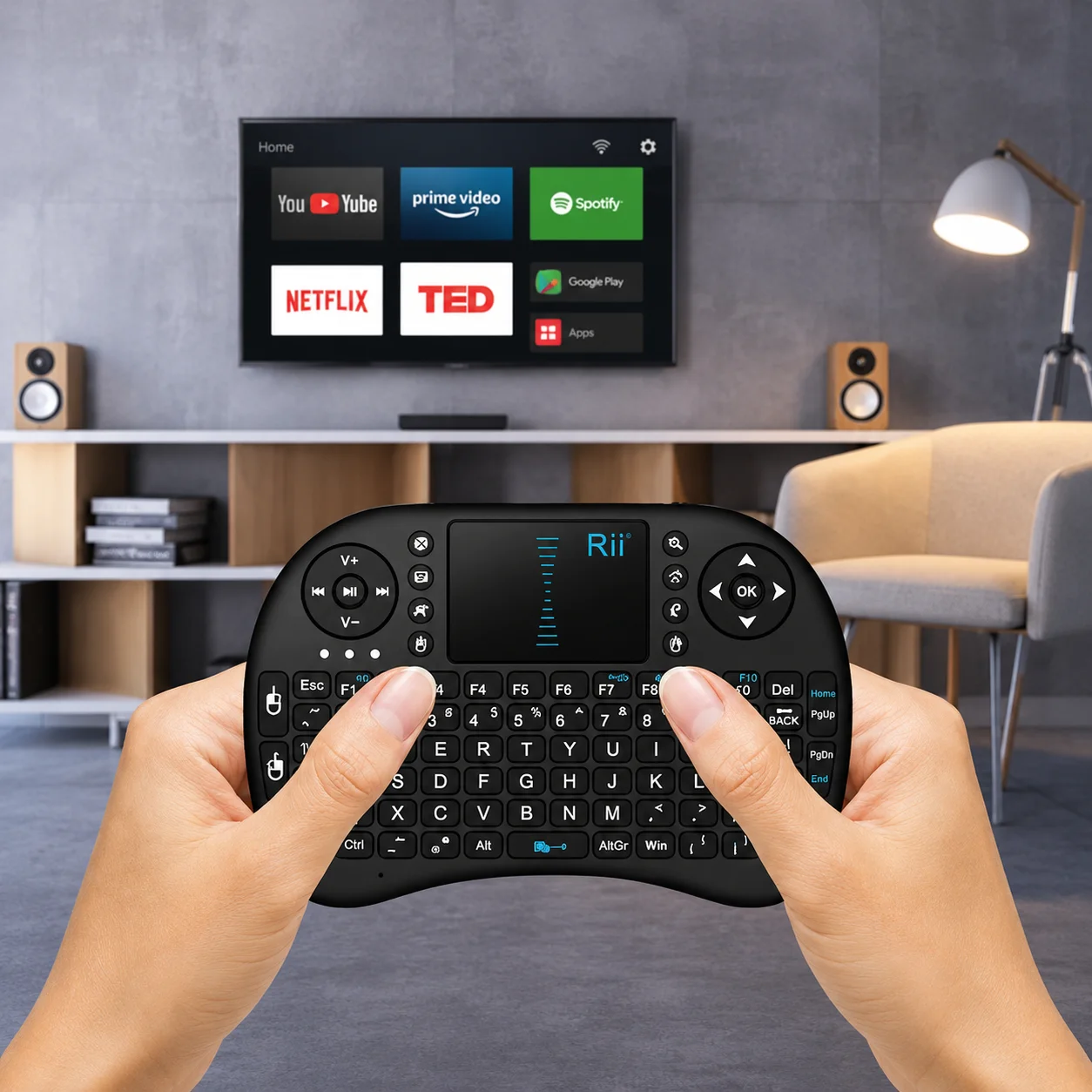 كيبورد Rii i8 Mini اللاسلكي: تحكم كامل في الكمبيوتر والشاشة بتاتش باد مدمج