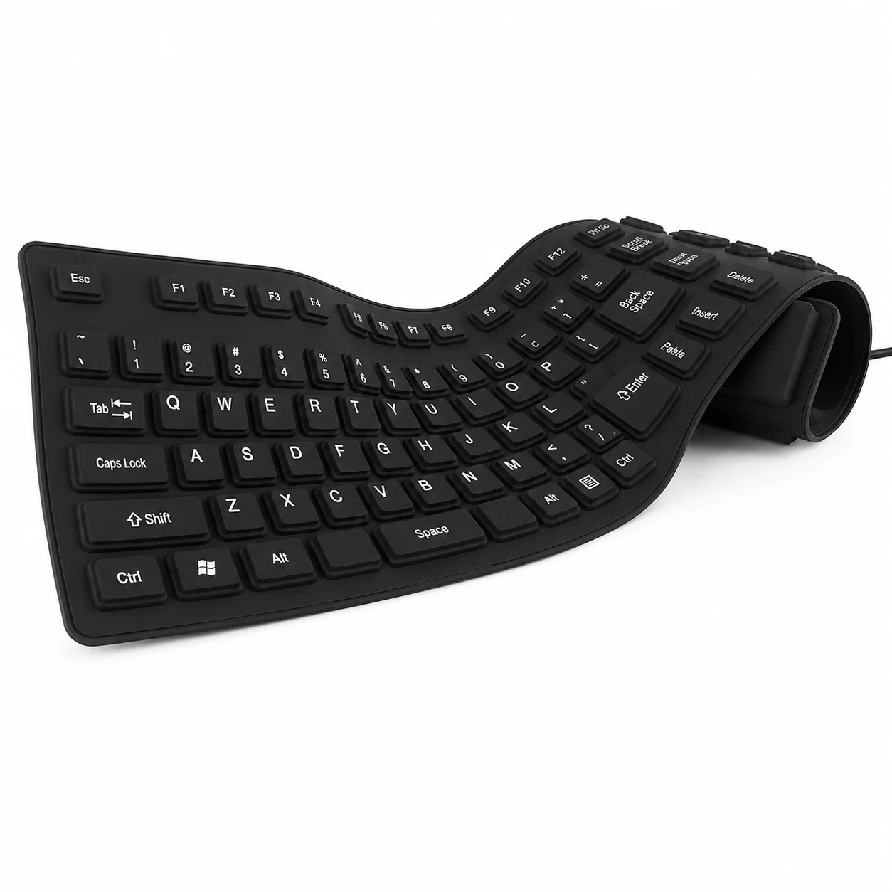 Flexible USB Waterproof Keyboard: كيبورد سيليكون مرن قابل للطي ومقاوم للمياه بسعر اقتصادي