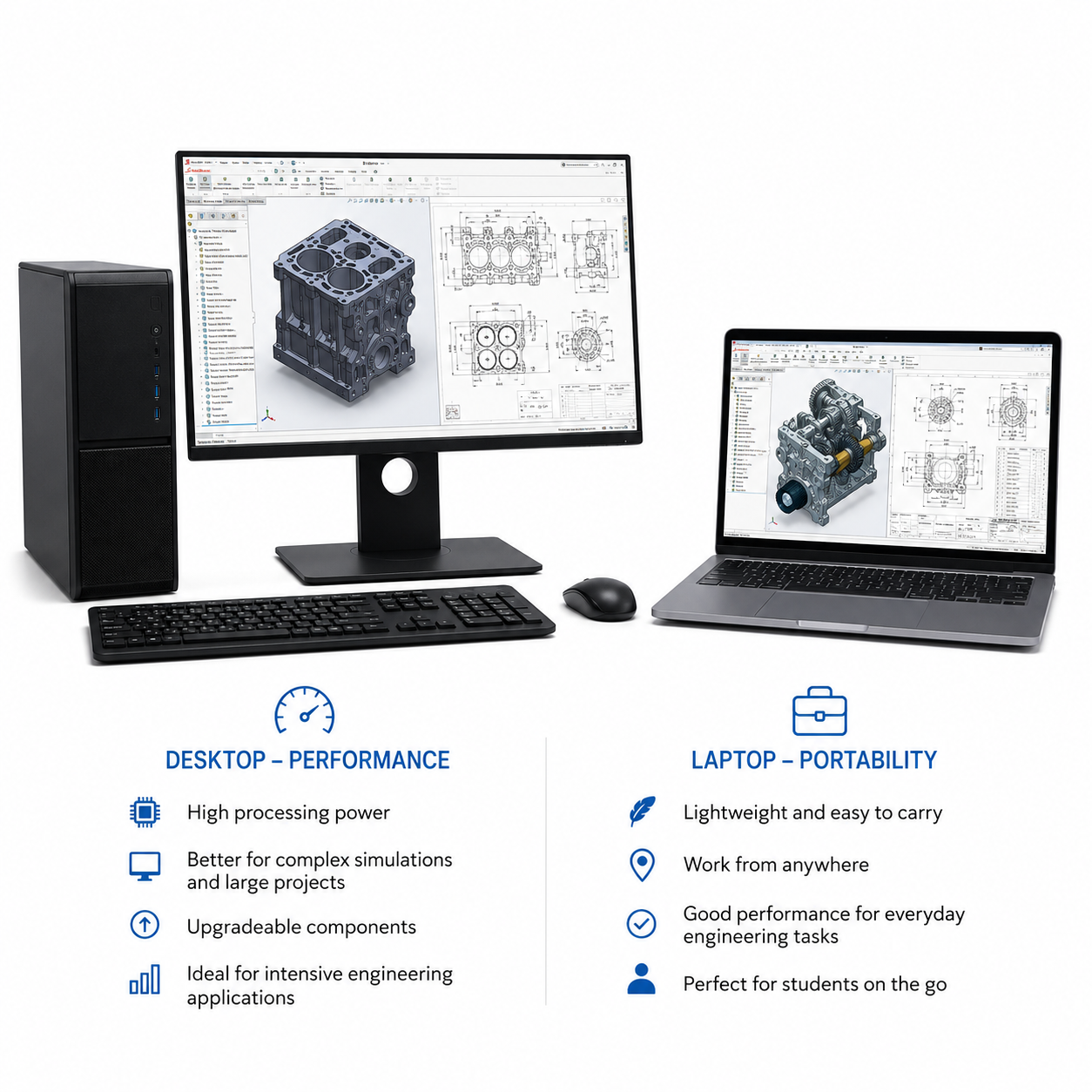 **كمبيوتر أم لابتوب لطلاب كلية الهندسة: أنهي أفضل؟ دليل Computer for Engineering Students الكامل**