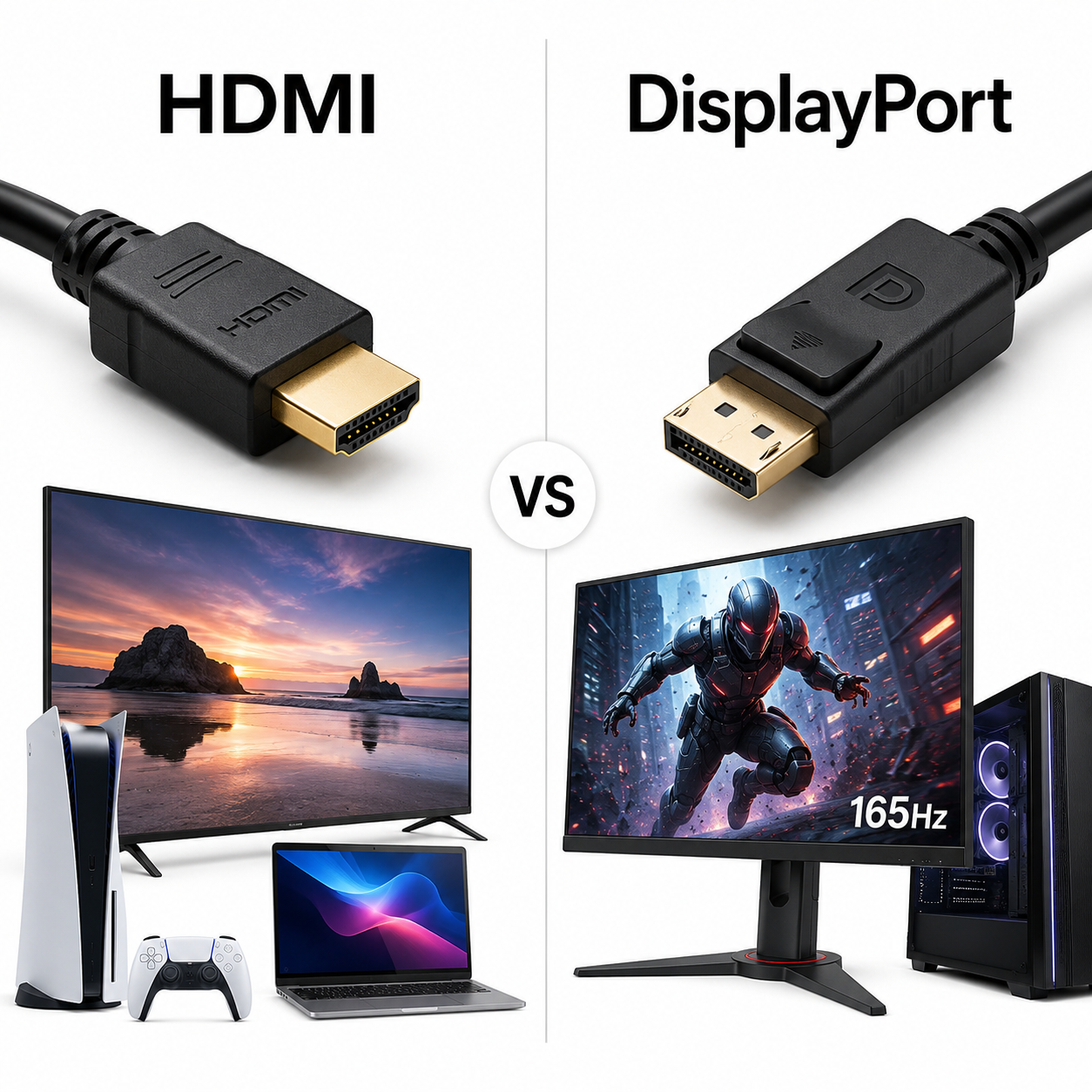 الفرق بين HDMI Cable وDisplayPort Cable: دليلك لاختيار الأفضل لشاشتك