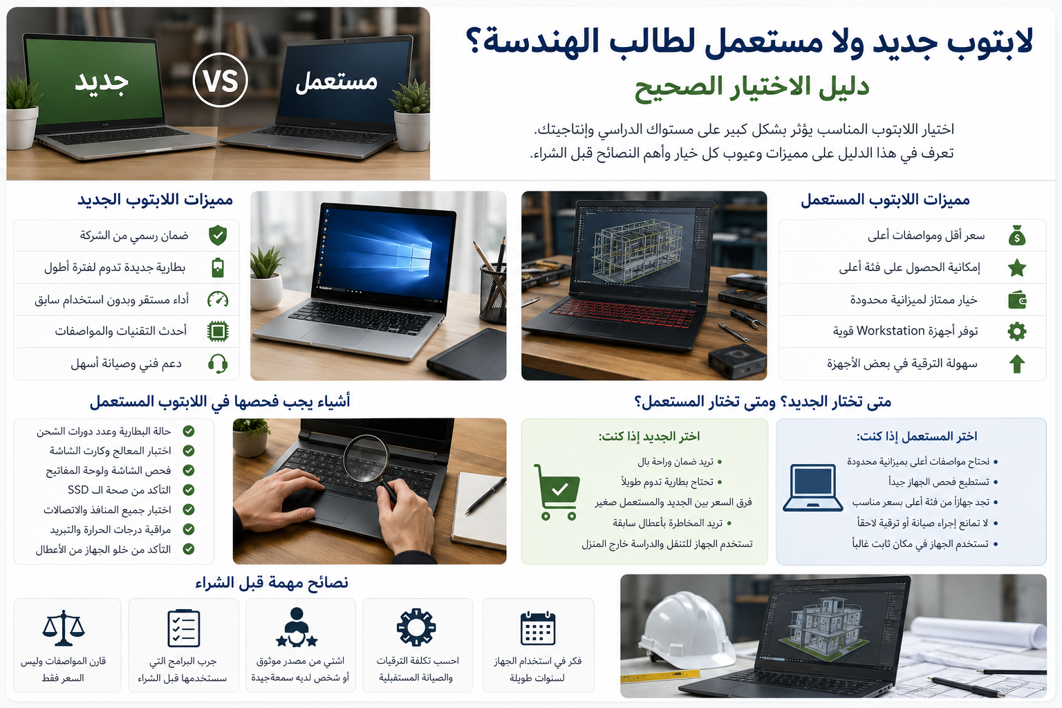 **Used Engineering Laptop 2026 لابتوب جديد ولا مستعمل لطالب الهندسة؟ دليل شامل لاختيار أفضل **