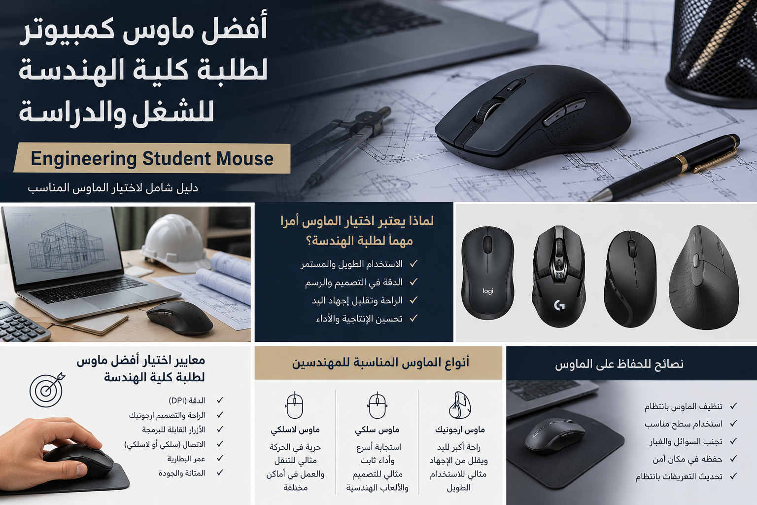 **Engineering Student Mouse 2026 أفضل ماوس كمبيوتر لطلبة كلية الهندسة للشغل والدراسة: دليل اختيار **