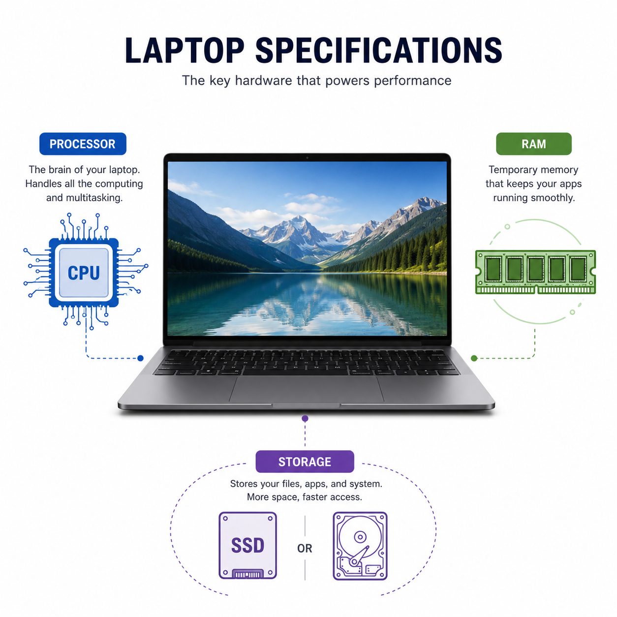 **Laptop Specs 2026 دليل : أهم مواصفات اللابتوب قبل الشراء واختيار الجهاز المناسب**