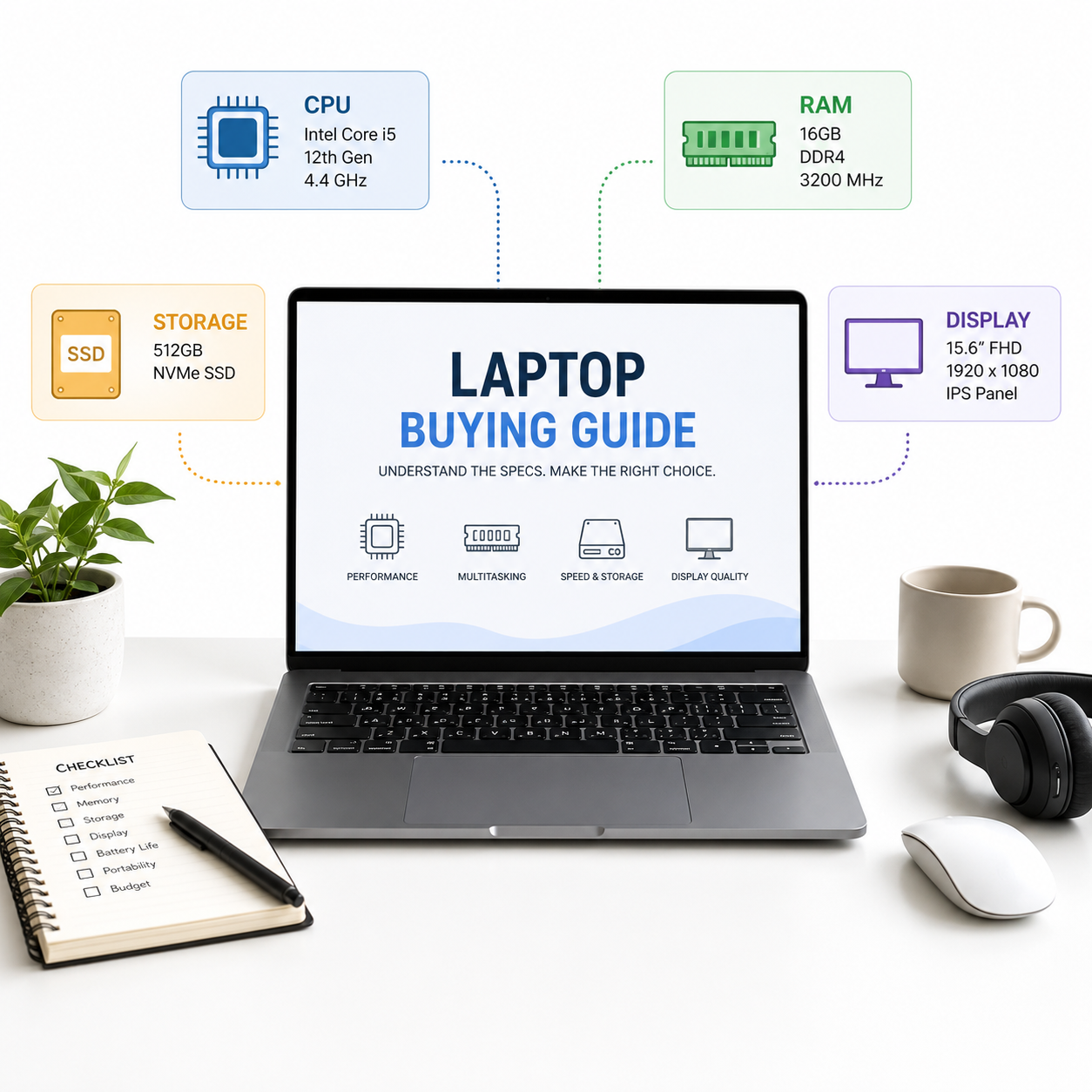**Laptop Specs 2026 دليل : أهم مواصفات اللابتوب قبل الشراء واختيار الجهاز المناسب**