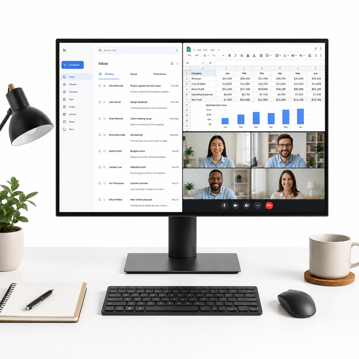 **Work Monitor 2026 أفضل للعمل من المنزل والاجتماعات الأونلاين: دليلك لاختيار شاشة مريحة وعملية**