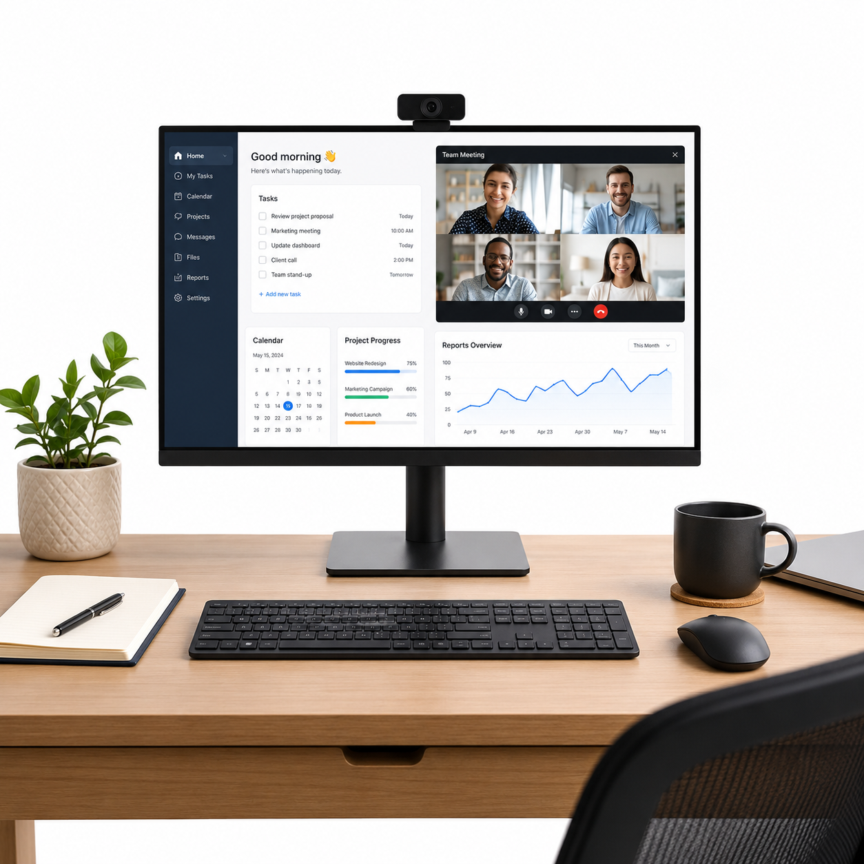 **Work Monitor 2026 أفضل للعمل من المنزل والاجتماعات الأونلاين: دليلك لاختيار شاشة مريحة وعملية**