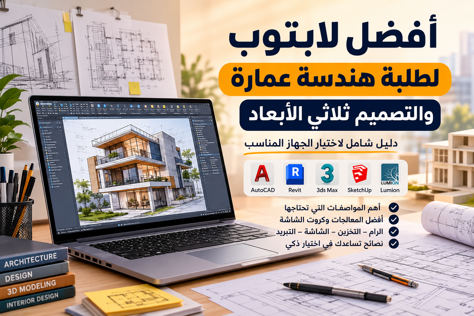 **Architecture Laptop 2026 أفضل لطلبة هندسة عمارة والتصميم ثلاثي الأبعاد: دليل شامل لاختيار الجهاز المناسب**